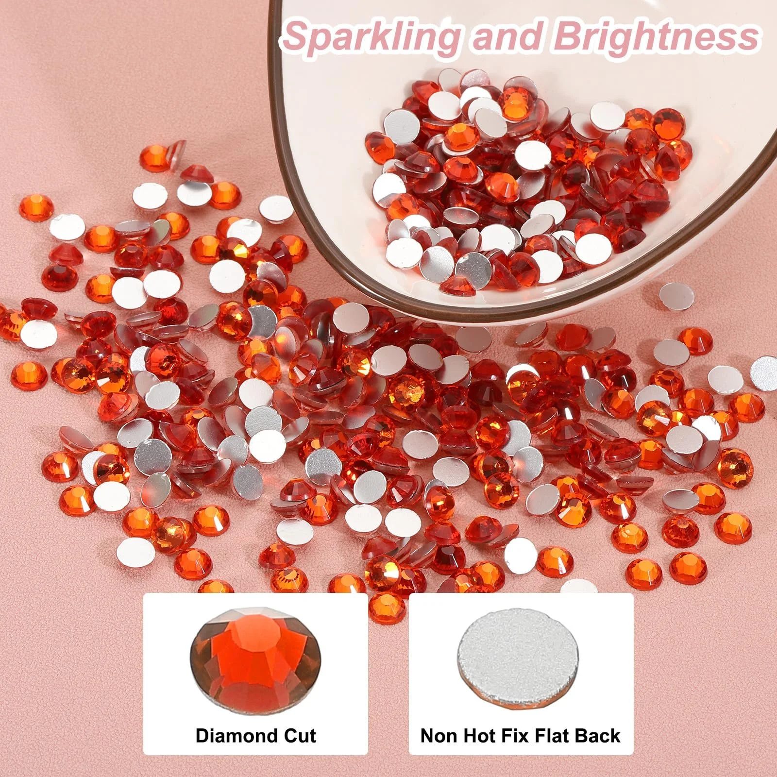 Стрази круглі Золотисто-помаранчевий SS6, 2,0–2,1 мм, 4320 шт, фото №5