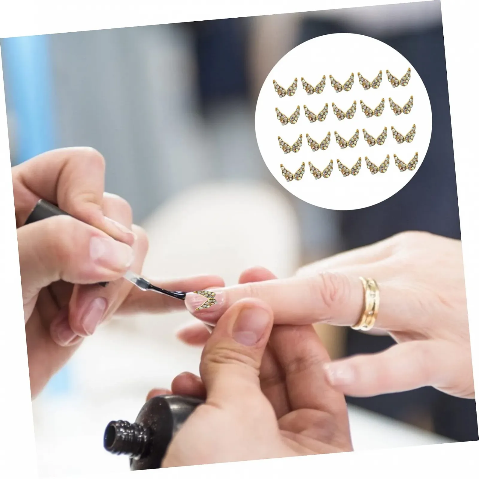 Стразы для ногтей Сердце 20шт 3D сплав, фото №2