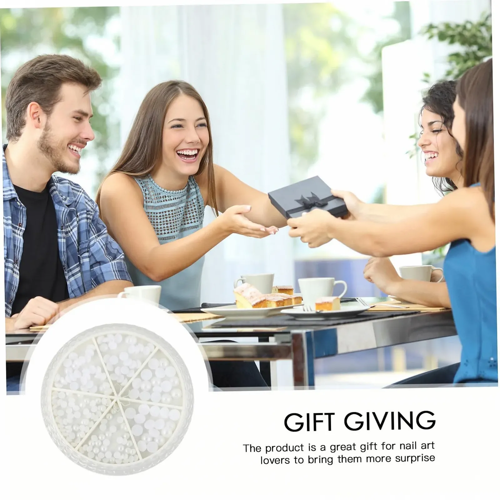 Украшения для ногтей (2 коробки) WOONEKY Жемчуг Белый, фото №2