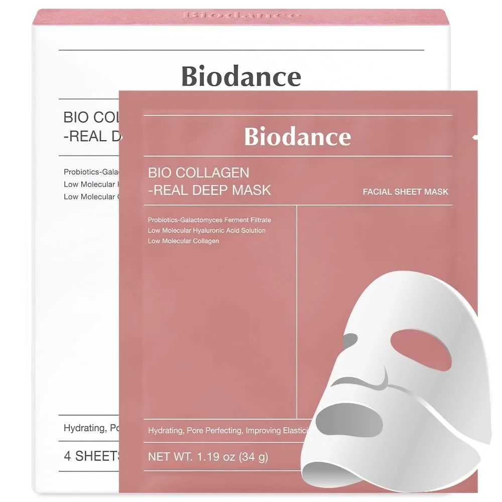 Маска для обличчя Biodance Organic Collagen Deep з колагеном, зволожуюча та зміцнююча, 4 шт, 34 г, фото №1