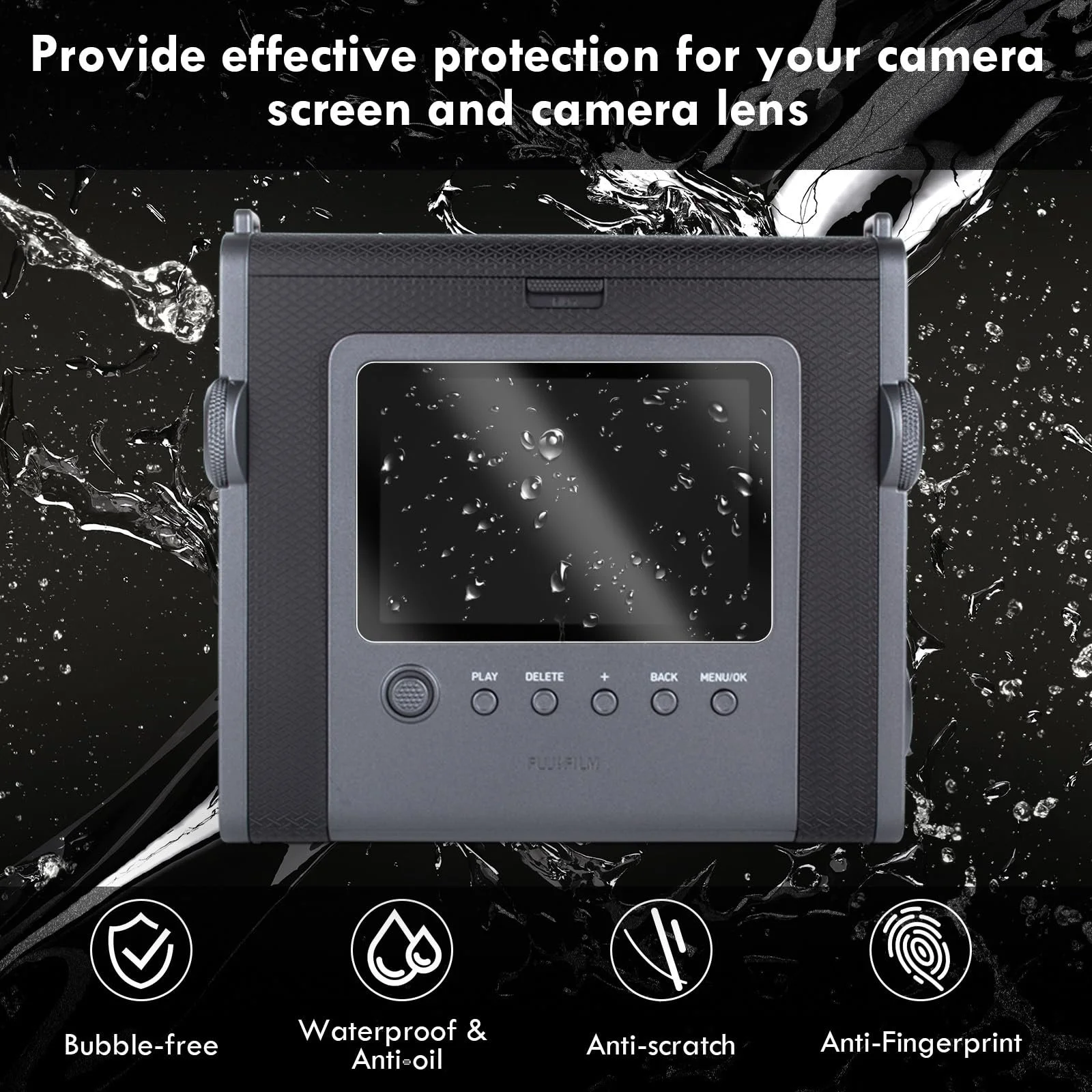 Защитное стекло kinokoo для Instax Wide EVO 0.25 mm 9H с пленкой для линзы 3 + 3 шт., фото №7