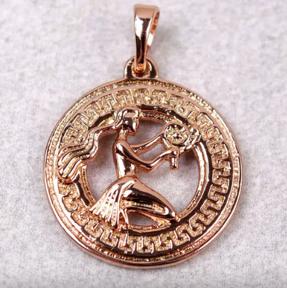 Кулон знак зодіаку Діва позолочений, витончена жіноча підвіска, фото №4