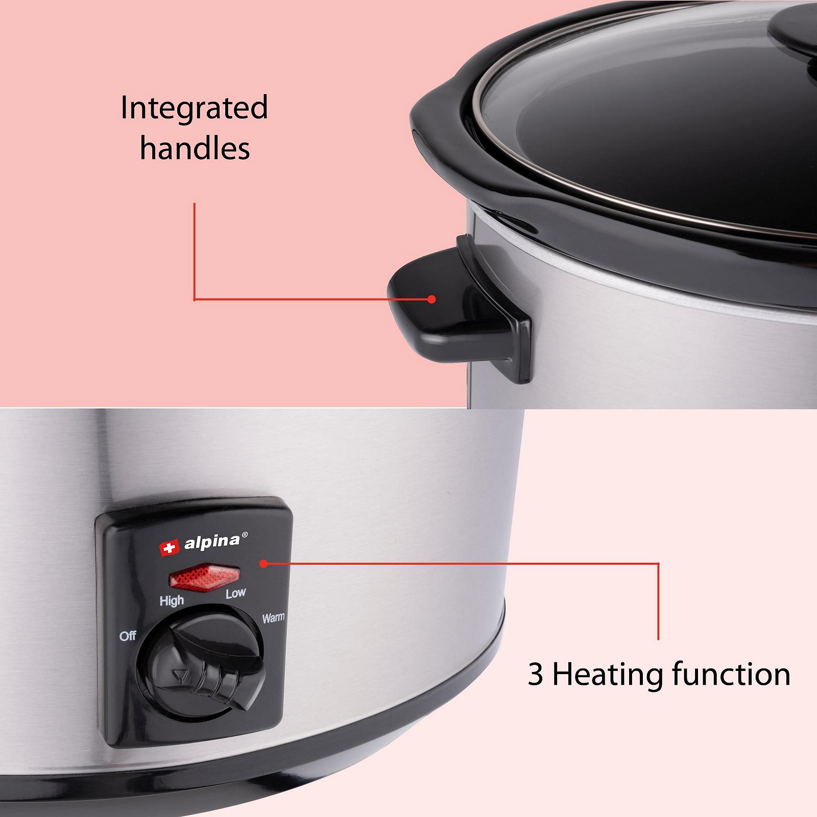 Мультиварка Alpina 3.5 Літри Керамічний внутрішній контейнер Нержавіюча сталь, фото №5 Мультиварка Alpina 3.5 Літри Керамічний внутрішній контейнер Нержавіюча сталь, фото №5