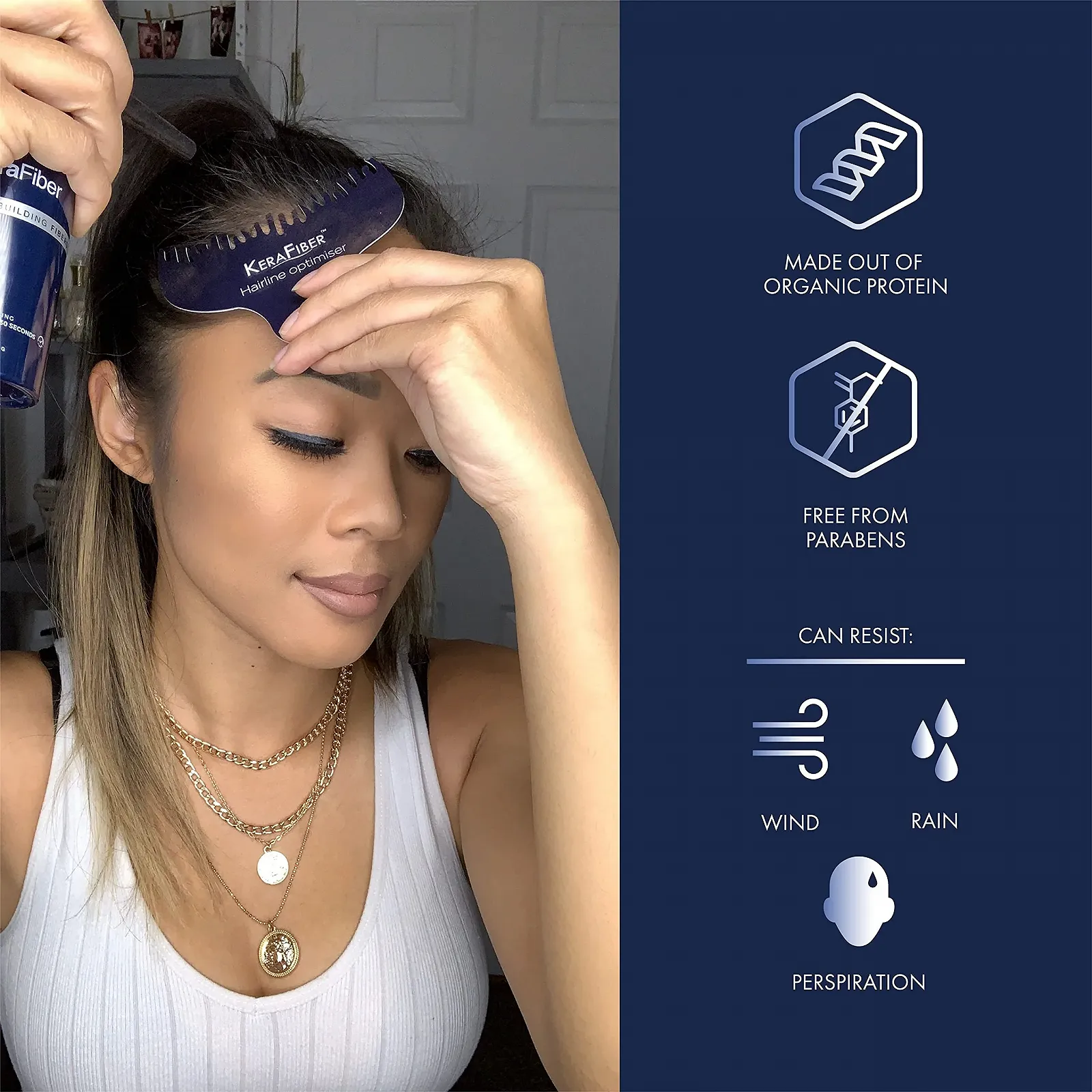 Волокна для волосся KeraFiber Натуральний кератин для чоловіків і жінок Повне покриття за 30 секунд 5 г Чорний, фото №6