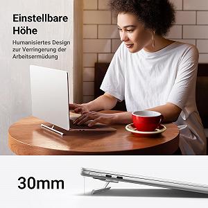 Подставка для ноутбука UGREEN Mini Foldable Aluminium Ultralight Self-Adhesive Invisible Height Adjustable 30 мм, совместима с MacBook Air, Pro, Dell synthetic.ua - Фото 1