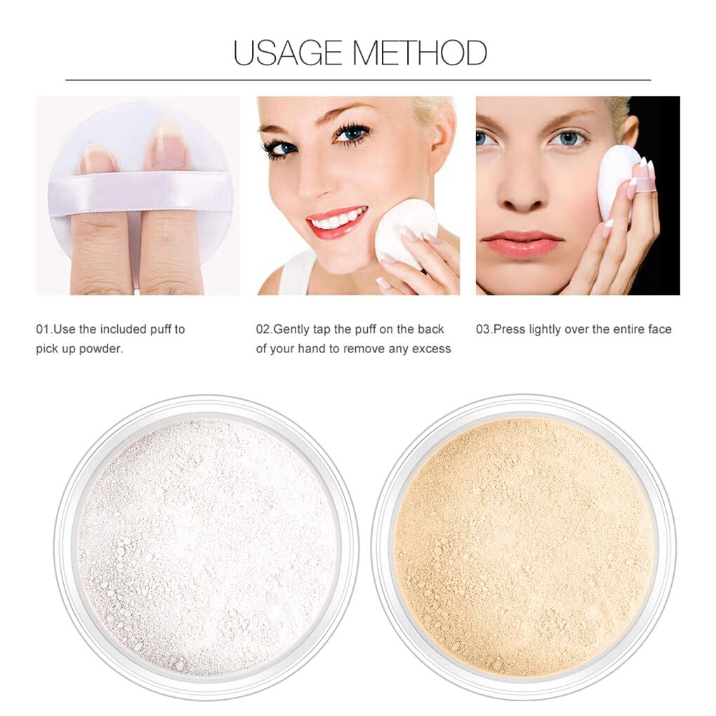 Розсипна пудра lmoikesz Make Up Прозора Обличчя Натуральна Фіксуюча Портативна Косметика Тип 1, фото №7