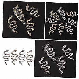 Украшения для ногтей змеи, набор 8 штук, сделаны из сплава, для украшения ногтей, набор камней для ногтей, искусственные ногти, набор для ногтей, шармы змеи для ногтей, блестки для ногтей, предмет для ногтей, DIY украшения synthetic.ua - Фото 1