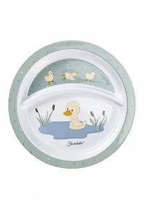 Набір посуду Sterntaler Edda Lou Duck Камінь Зелений, 5 предметів: чашка з ручками, тарілка, миска для каші з нековзною основою, ложка та виделка synthetic.ua - Фото 1