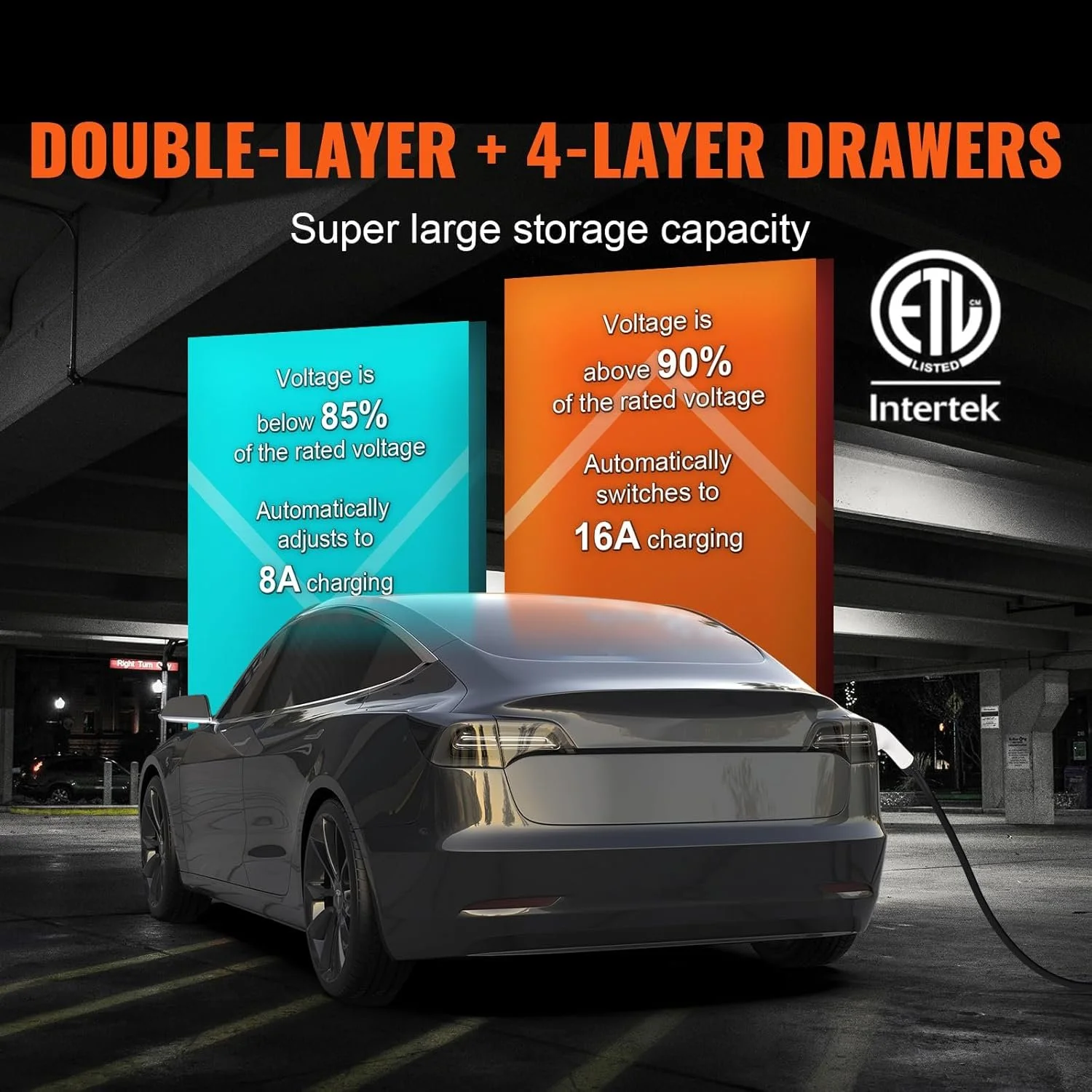 Зарядний пристрій для автомобіля VEVOR EV-B06-EU003B / 3.7 кВт / 16A / IP66 / Білий-Чорний, фото №8