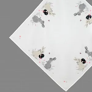 Скатертина Raebel OHG квадратна з вишивкою Великодній заєць 85 x 85 см White - Фото 1