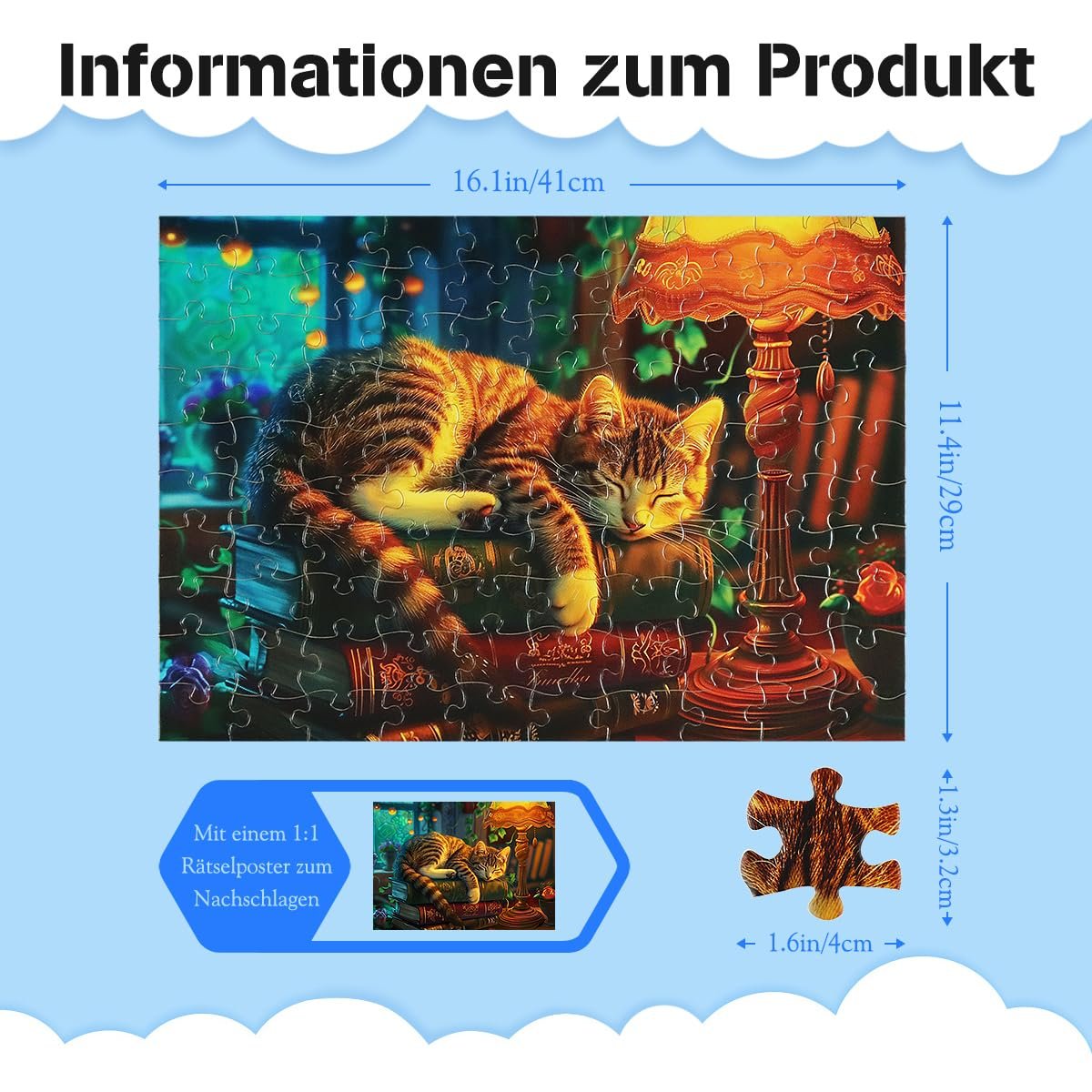 Пазл MISITU XL Format Lazy Cat 100 елементів, фото №3