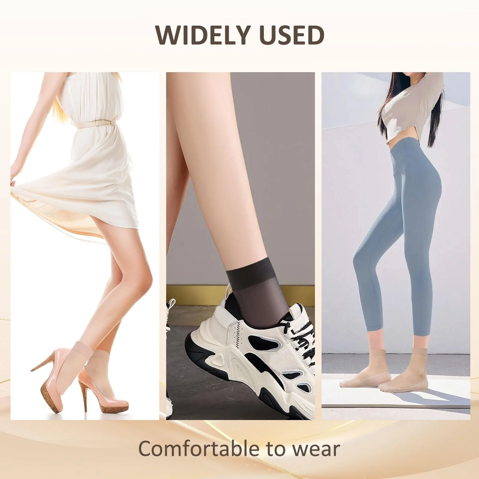 Шкарпетки Гольфи Шкарпетки-сліди Жіночі Шовковисті Нековзні, фото №4