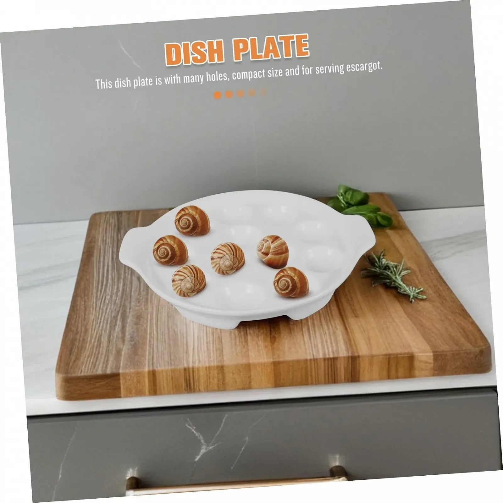 Форма для запекания улиток INOOMP Керамическая 12 отверстий С ручкой Белая, фото №9