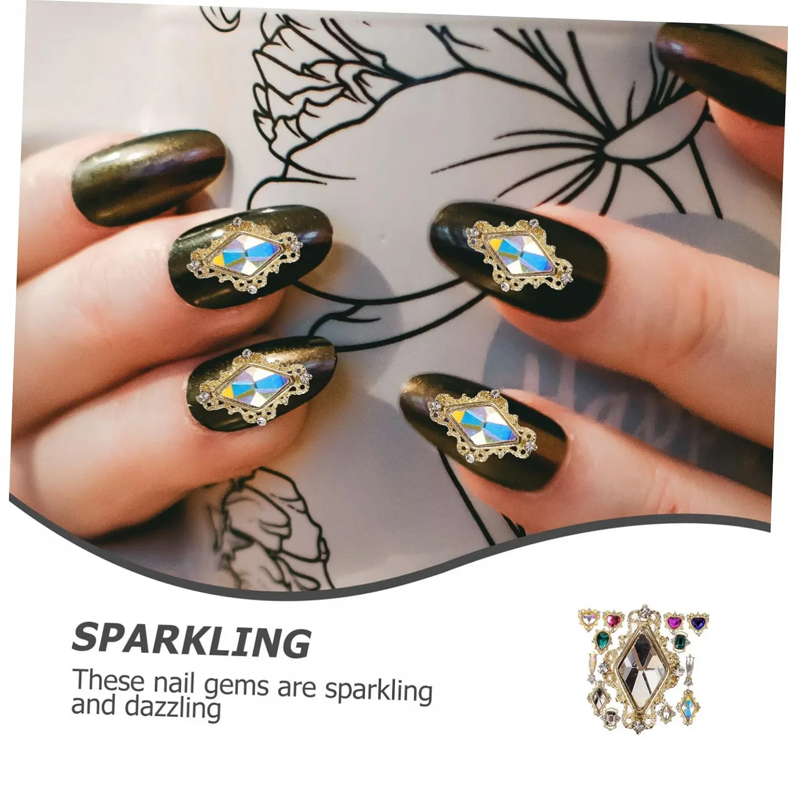 Стрази для нігтів WOONEKY Luxury 12 наборів, фото №6