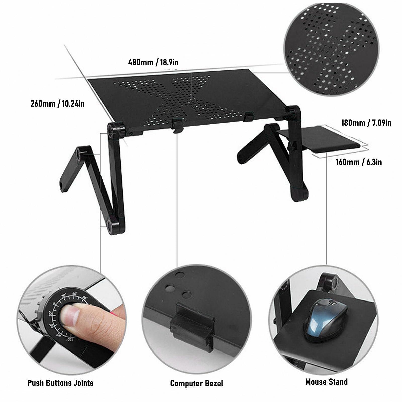 Подставка для ноутбука портативная, эффективная вентиляция, для домашнего стола Black, фото №6 Подставка для ноутбука портативная, эффективная вентиляция, для домашнего стола Black, фото №6
