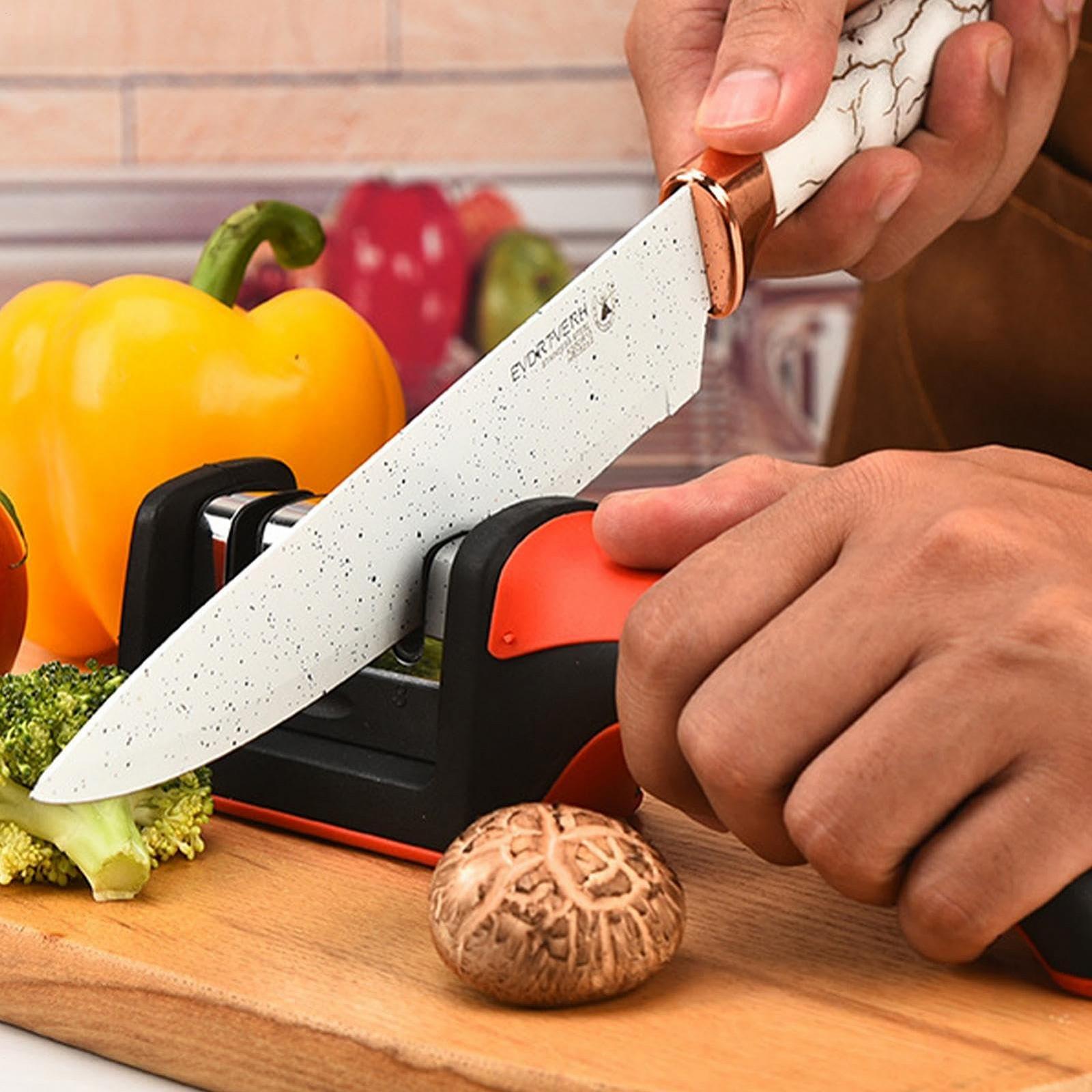 Точилка для ножей и ножниц 4-ступенчатая профессиональная эргономичная, фото №9