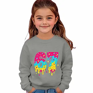 Детская кофта Толстовка для мальчиков Толстовка для мальчиков Лонгслив для девочек Повседневная толстовка с длинными рукавами С принтом 67 Пуловер Удобная для ежедневной носки Толстовка Худи Лонгслив - Фото 1