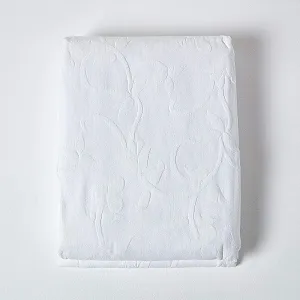 Покрывало Белый Homescapes Классический 230 x 260 см Мательясе Цветочный узор 80% Хлопок 20% Полиэстер synthetic.ua - Фото 1