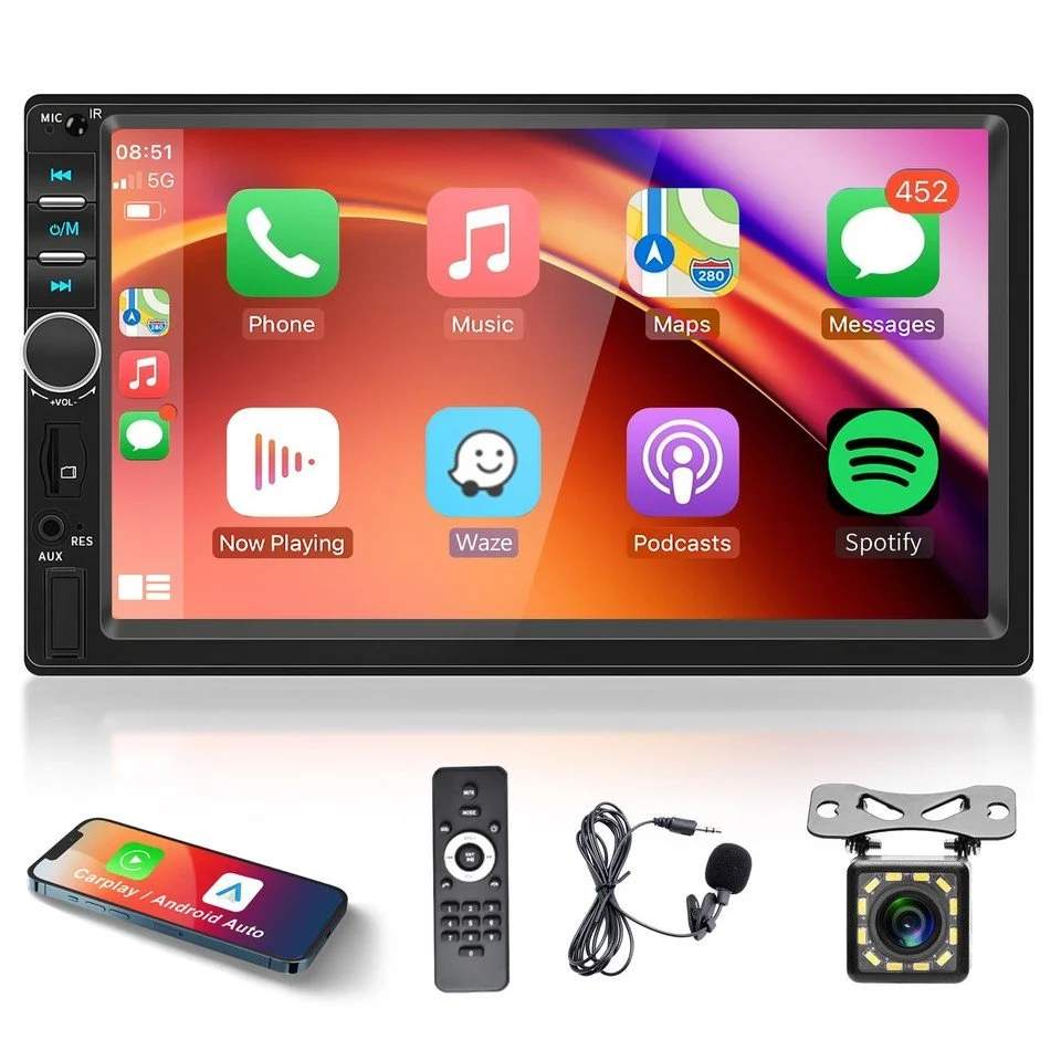 Автомагнітола Rimoody 7018B / 7" / Сенсорна / Apple CarPlay / Android Auto / Bluetooth / WI-FI / GPS / USB / AUX / SD slot / 2DIN, фото №1 Автомагнітола Rimoody 7018B / 7" / Сенсорна / Apple CarPlay / Android Auto / Bluetooth / WI-FI / GPS / USB / AUX / SD slot / 2DIN, фото №1