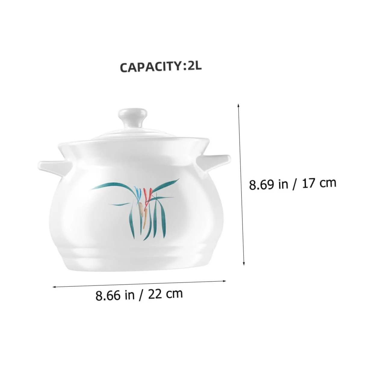 Кастрюля керамическая с крышкой термостойкая для тушения, фото №2
