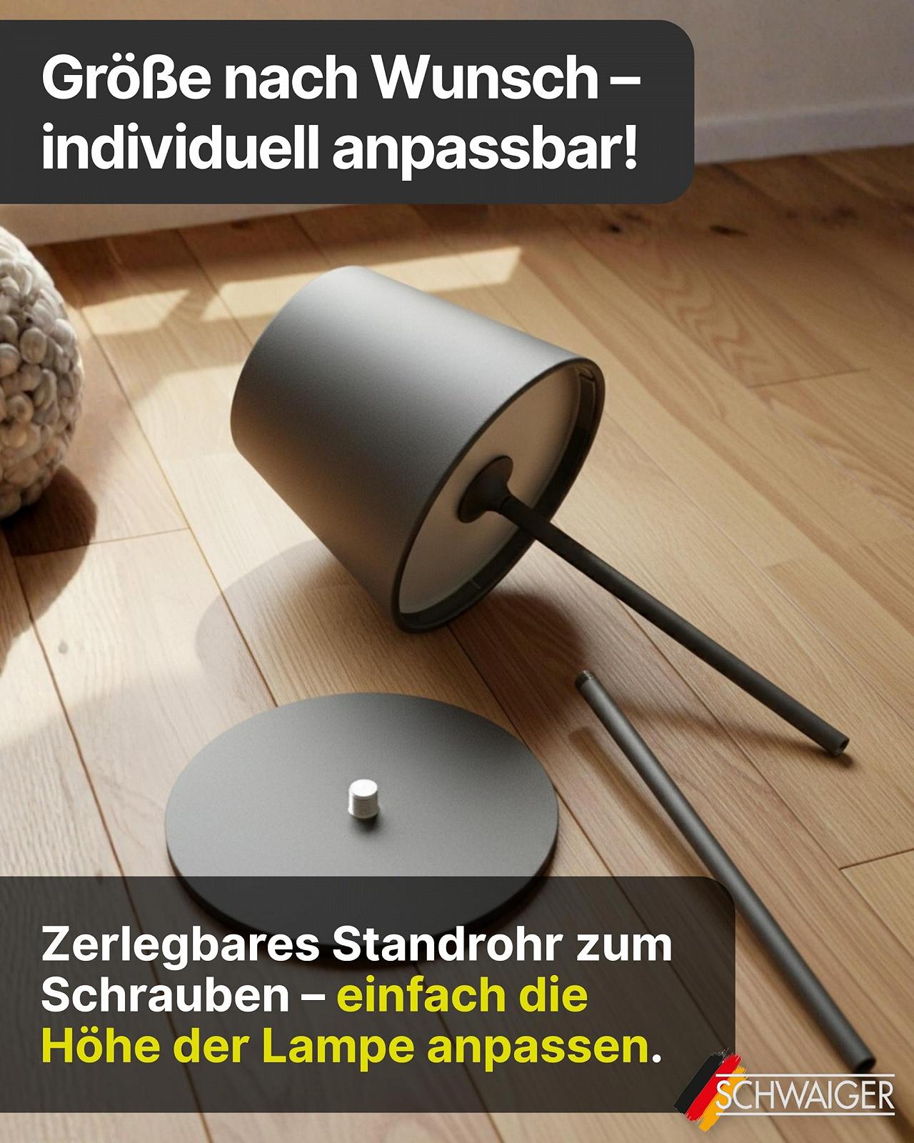 Настільна лампа SCHWAIGER 2-in-1 RGB LED Touch USB-C IP44 Антрацит, фото №3