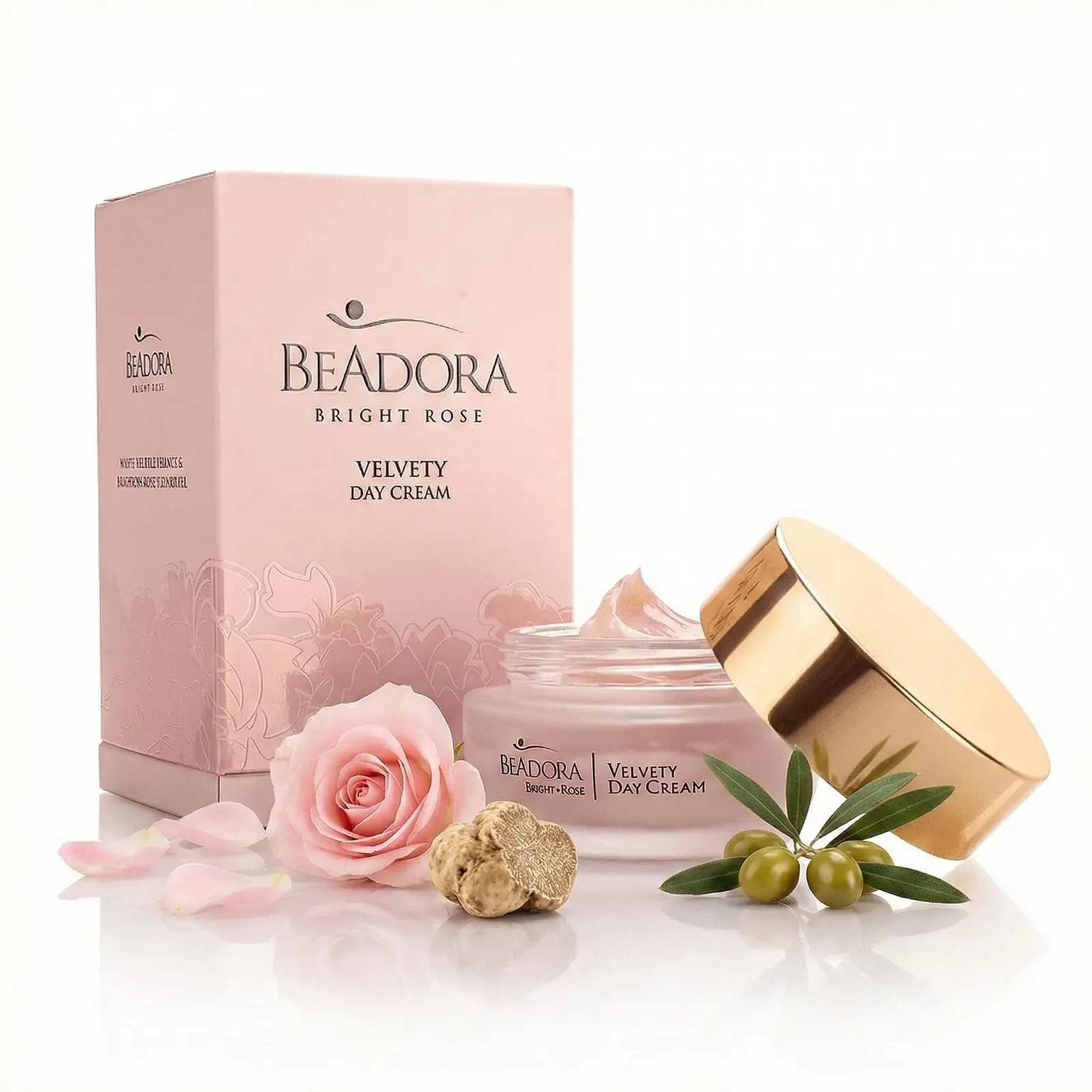 Денний крем BeAdora Bright Rose Velvet з трояндовою олією та білим трюфелем 50 мл, фото №1 Денний крем BeAdora Bright Rose Velvet з трояндовою олією та білим трюфелем 50 мл, фото №1