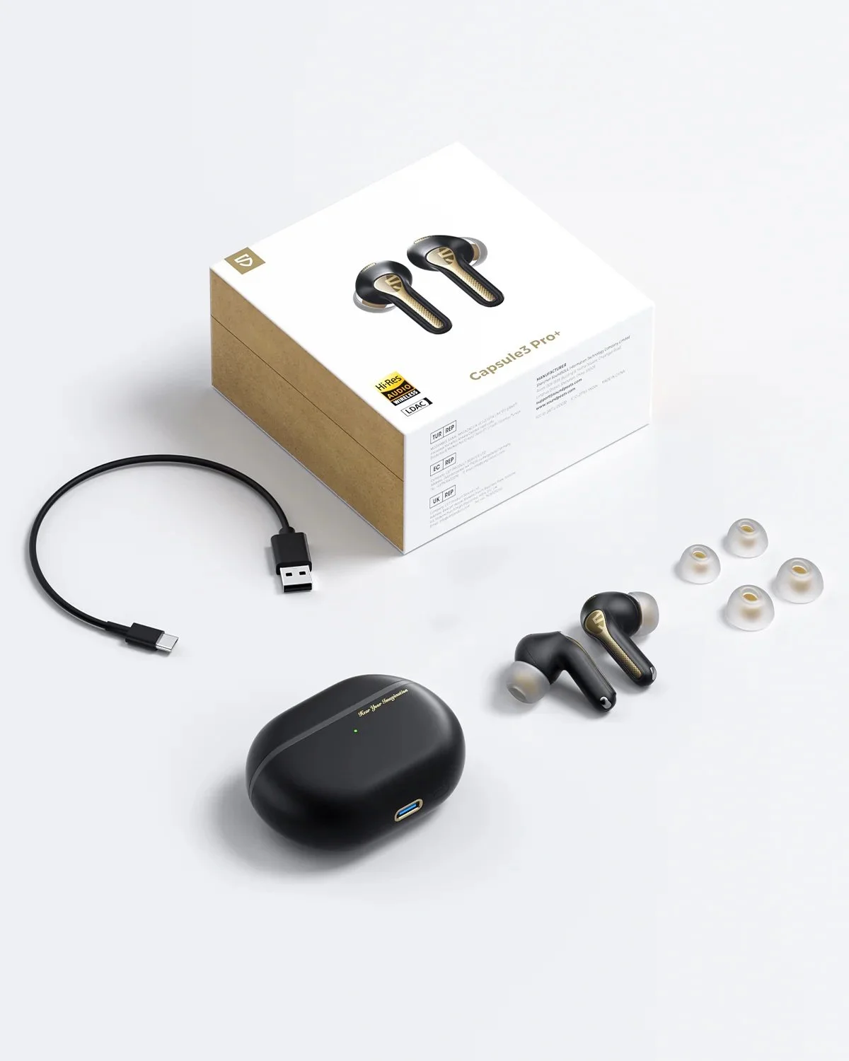 Безпровідні навушники SoundPEATS Capsule3 Pro+ xMEMS Speaker LDAC AI Adaptive ANC Black, фото №8