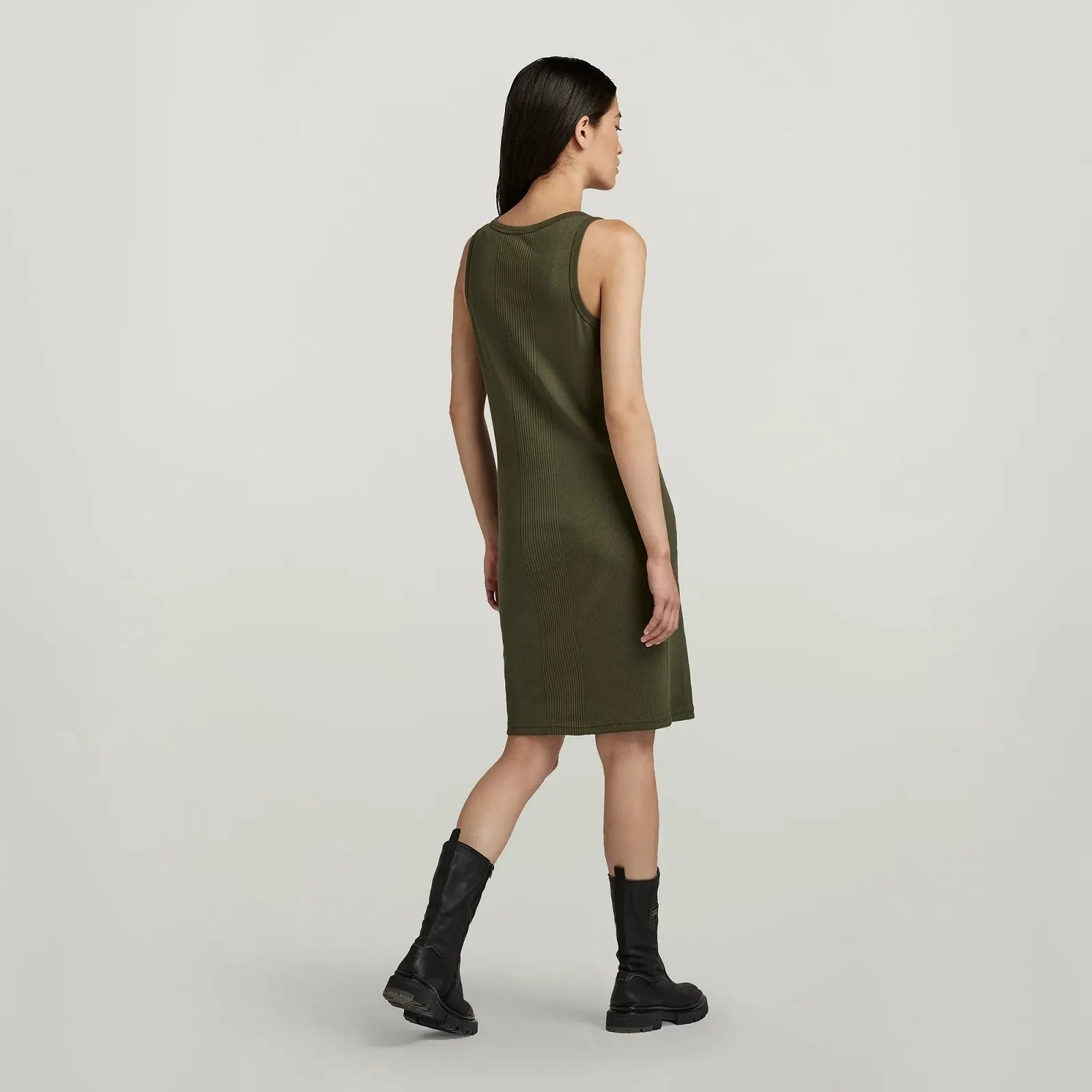 Женское платье G-Star Engineered Rib Tank Dress Shadow Olive - S, фото №2 Женское платье G-Star Engineered Rib Tank Dress Shadow Olive - S, фото №2