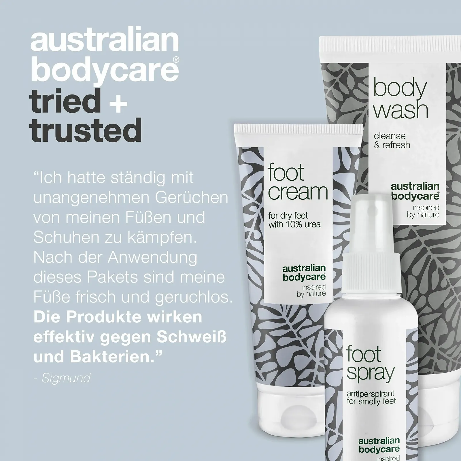 Набор для ухода за ногами Australian Bodycare Tea Tree Oil гель для мытья тела, крем, спрей, противогрибковый, увлажняющий, дезодорирующий, фото №5
