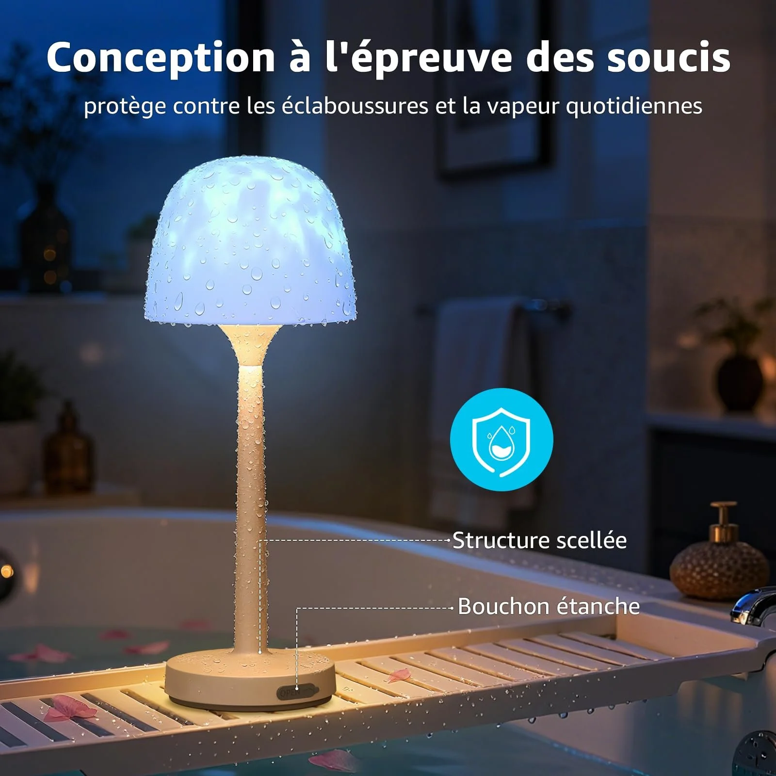 Лампа для душу himmel AquaSpa Водонепроникна 16 кольорів Проектор хвиль Акумуляторна Сенсорна Пульт ДК, фото №6