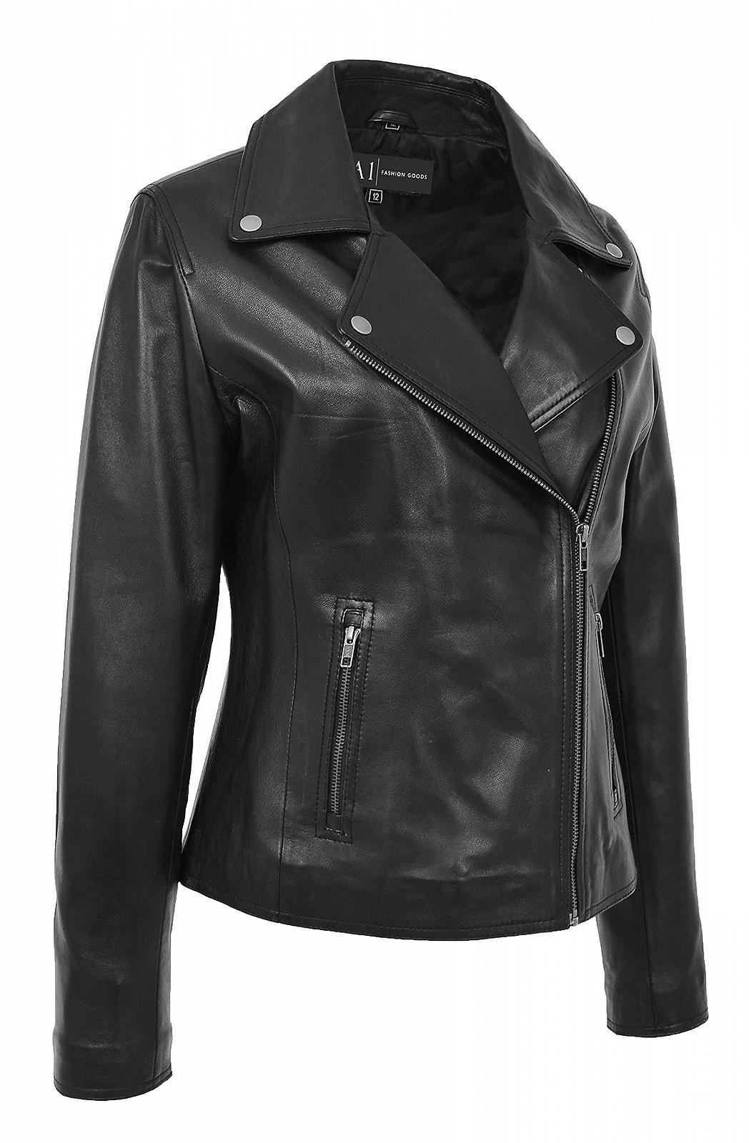Куртка Biker кожаная A1 FASHION GOODS Myla Женская Черный, фото №7