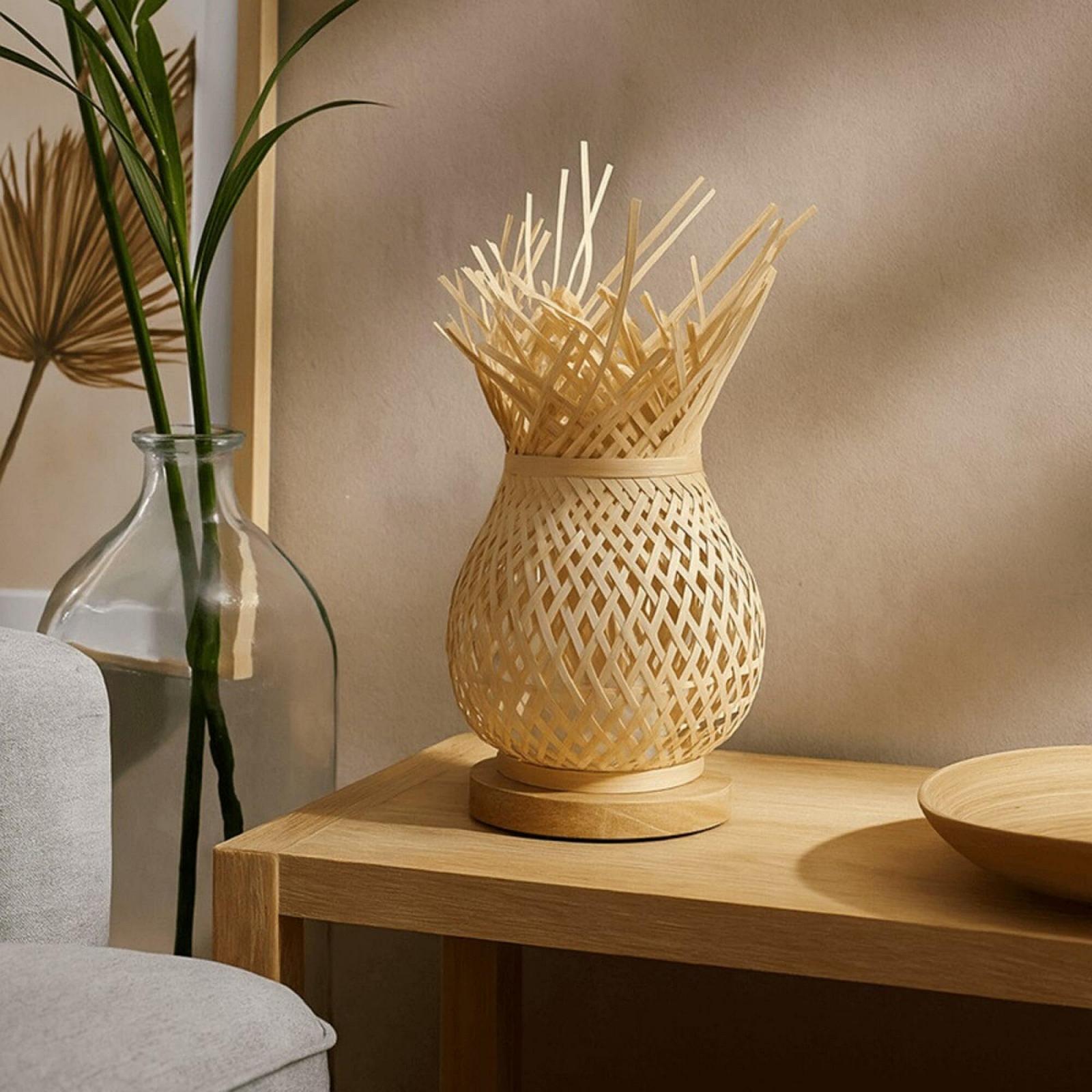 Настільна лампа BarcelonaLED Bamboo Rattan Vintage E27, фото №2