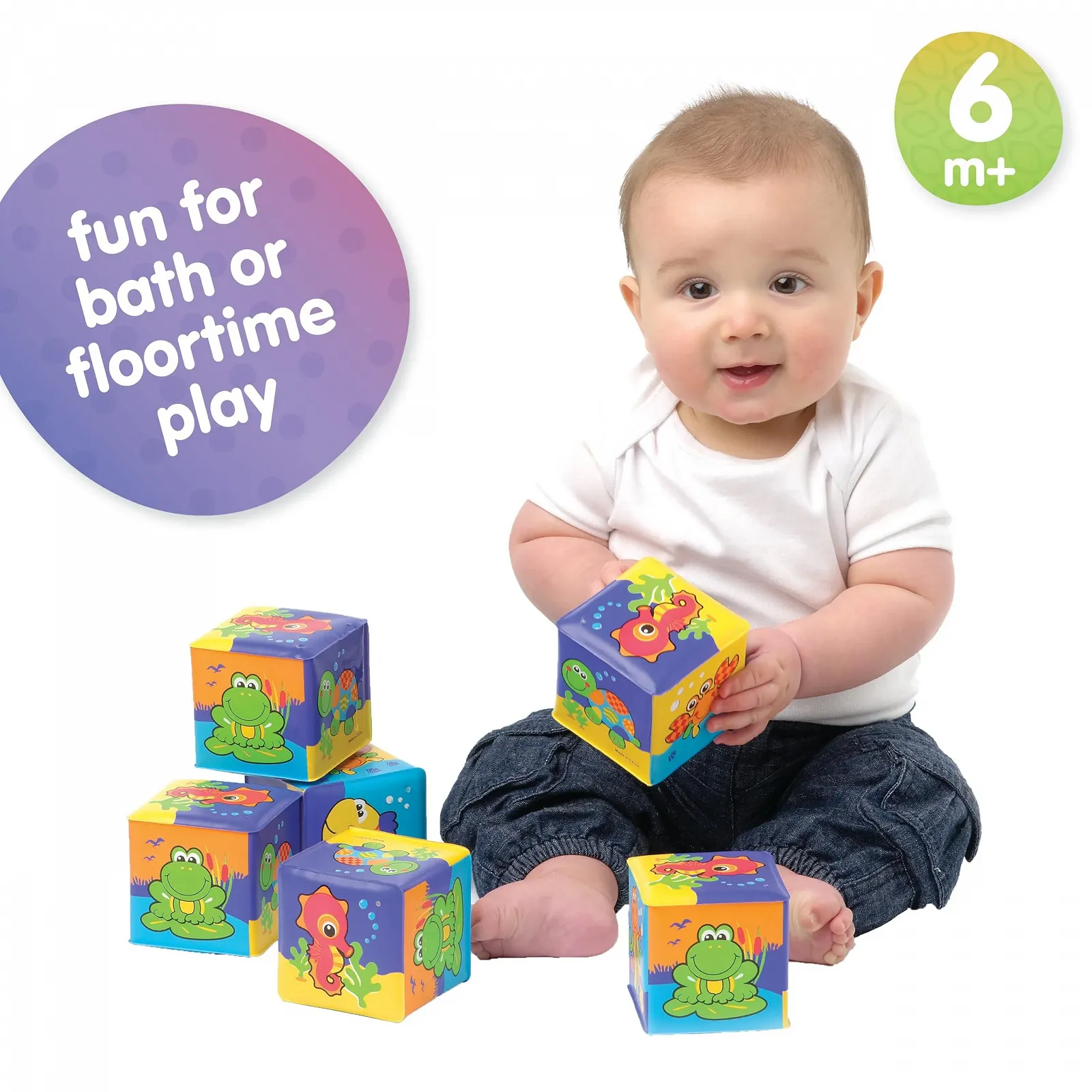 Игрушка Playgro Кубики Мягкие 0181170 6 штук Лиловый/Синий, фото №3 Игрушка Playgro Кубики Мягкие 0181170 6 штук Лиловый/Синий, фото №3