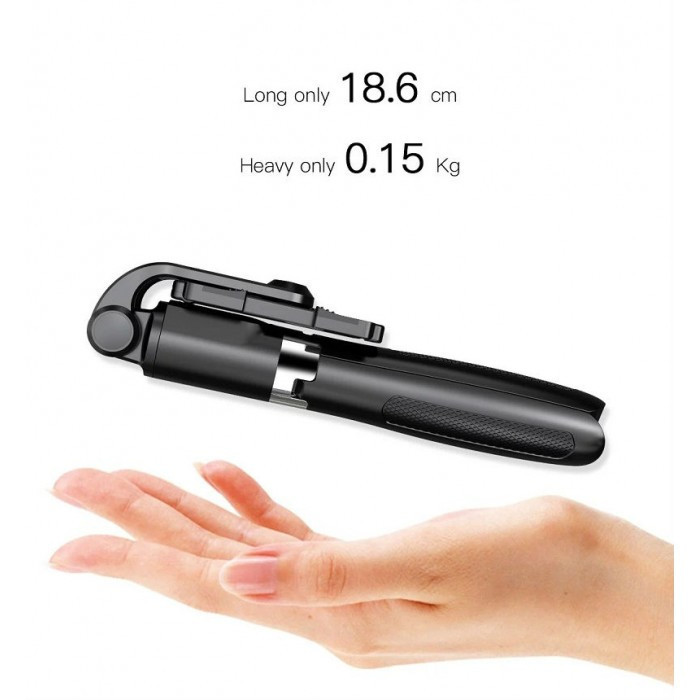 Селфі палка штатів треноги для телефону Bluetooth з пультом Selfie Stick L01 Чорний, фото №5