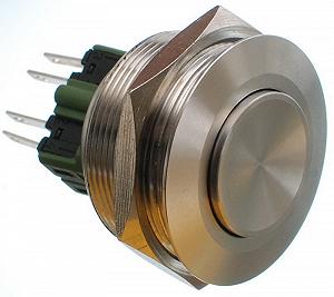 Кнопка антивандальна VJ Parts d34mm стрижка 30mm h33mm 4 контакту - Фото 1