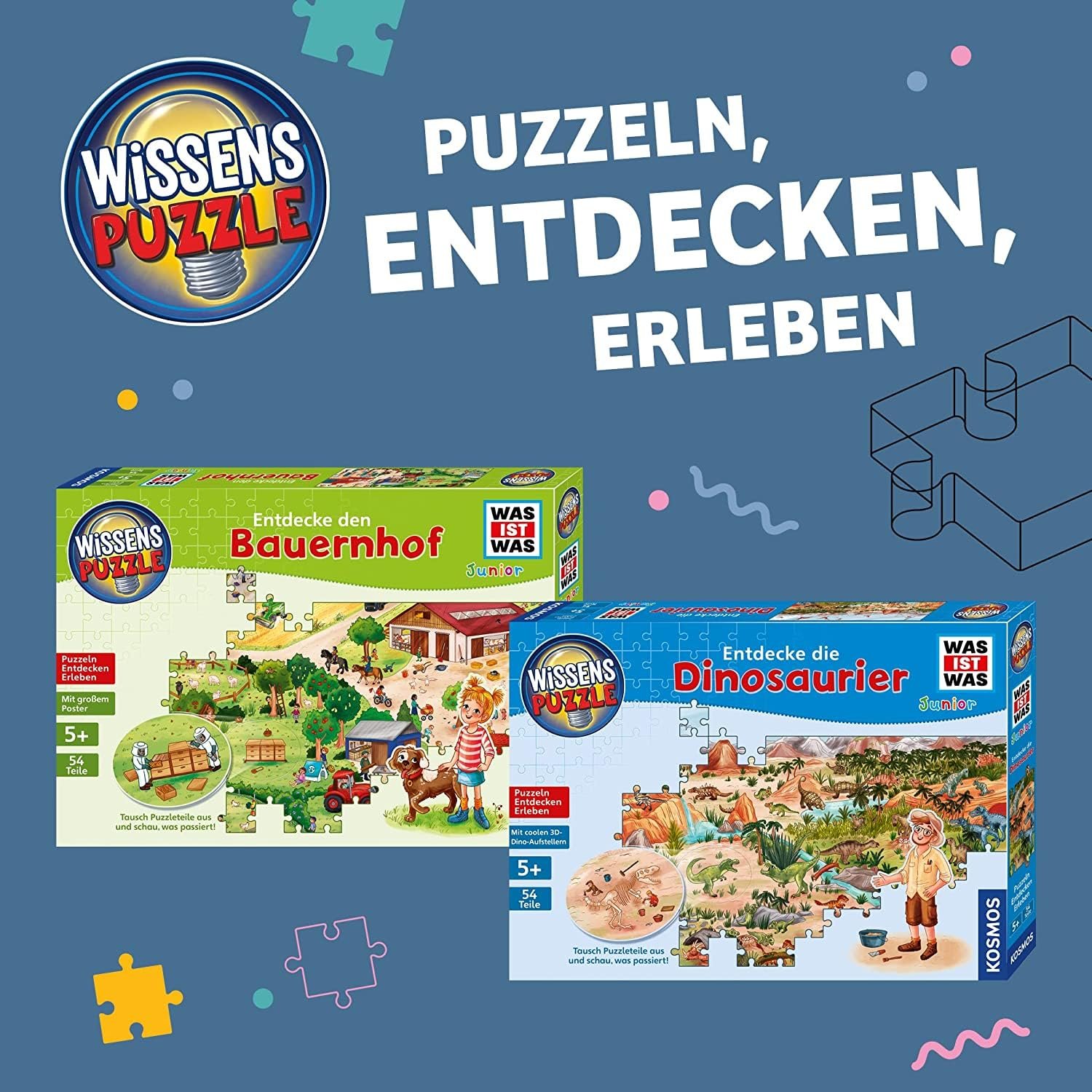 Пазл KOSMOS What Is What Junior 682873 "Открой для себя динозавров" 54 элемента Разноцветный, фото №6