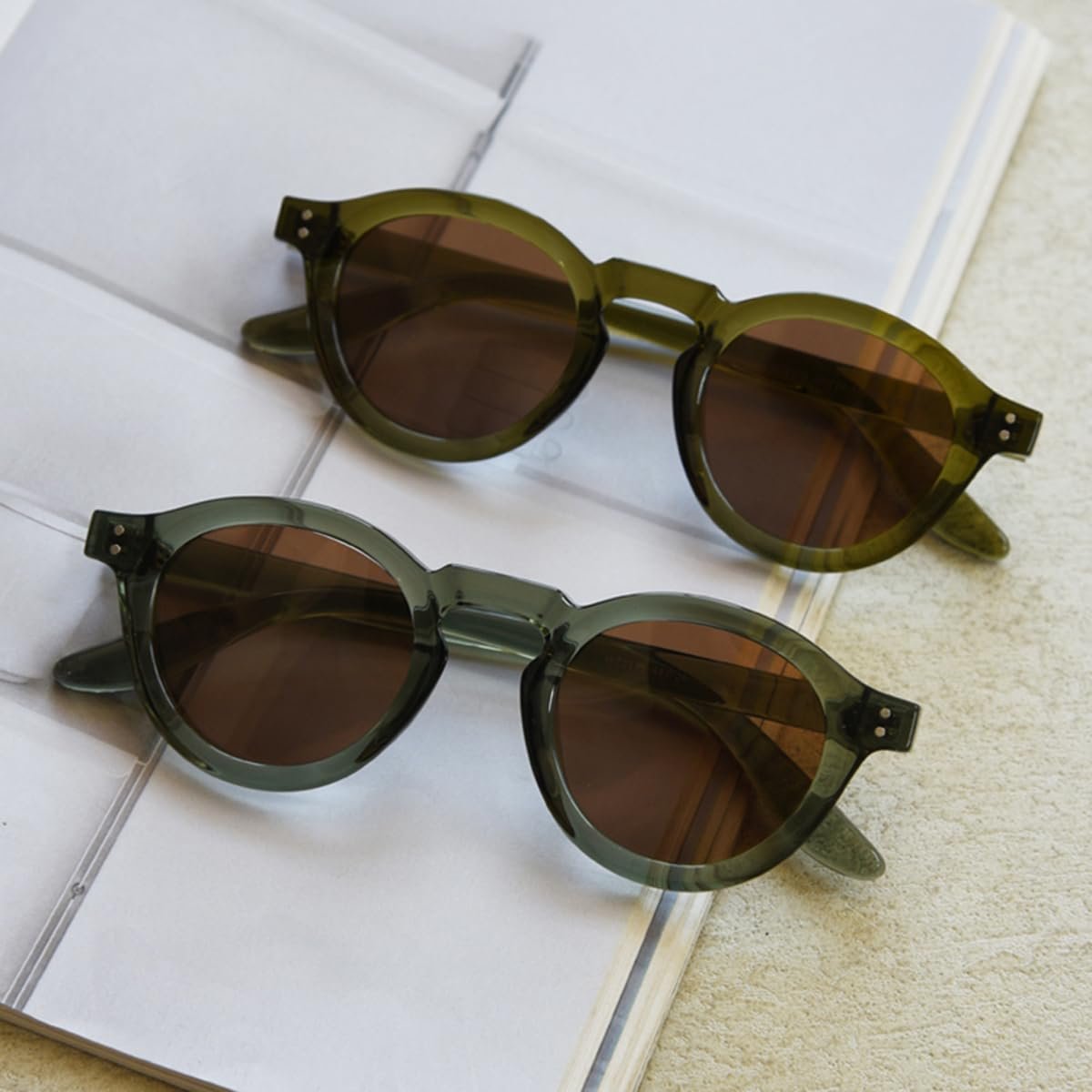 Поляризовані сонцезахисні окуляри Круглі LIGOES для жінок і чоловіків TR90 оправа Ретро UV400, фото №3