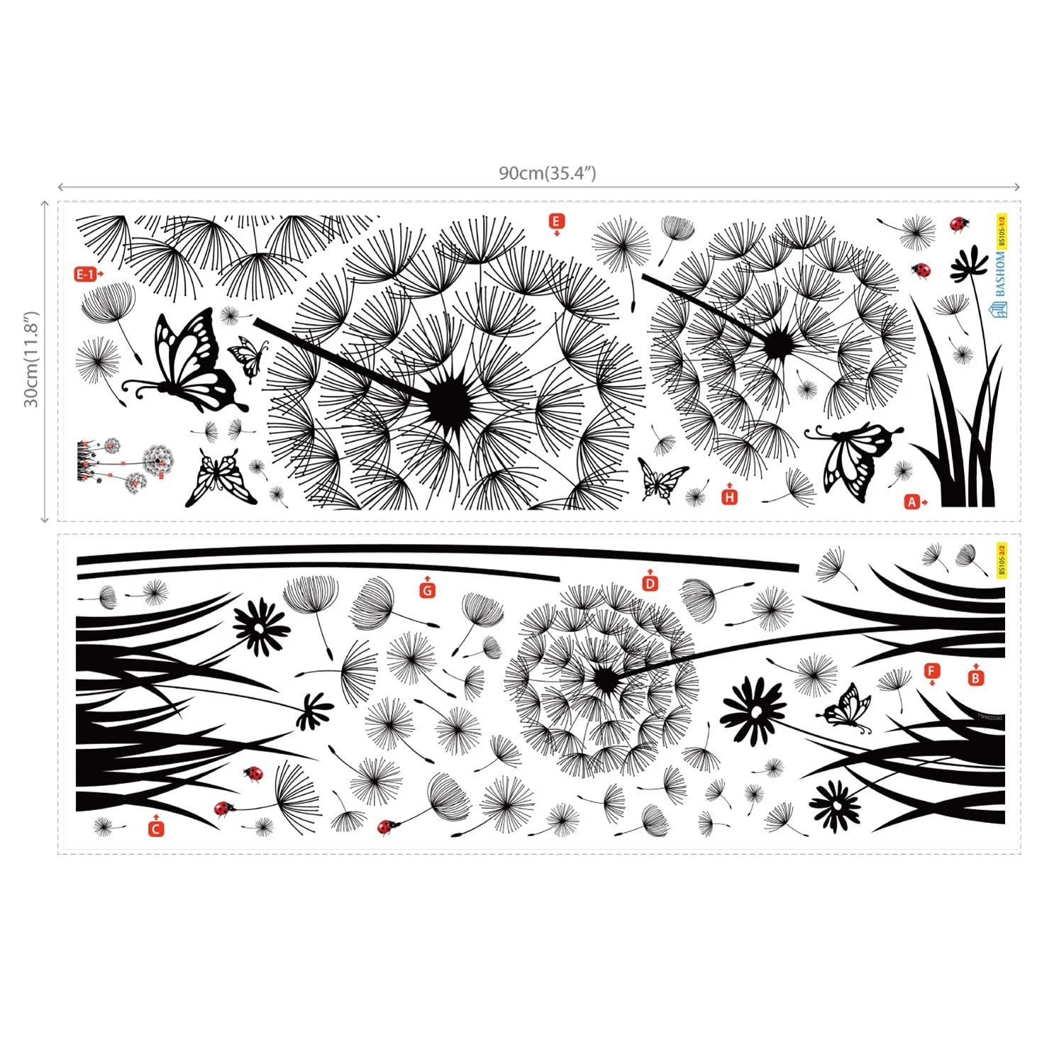 Наклейка на стіну BASHOM BS-105 Рожеві квіти та цитати, фото №6