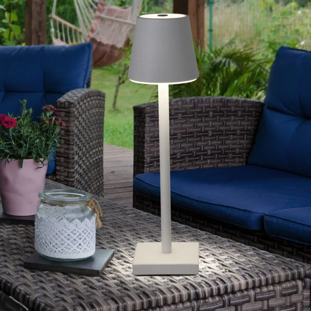 Вулична настільна лампа etc-shop LED Touch Dimmer USB 12x12x38 см Біла, фото №2