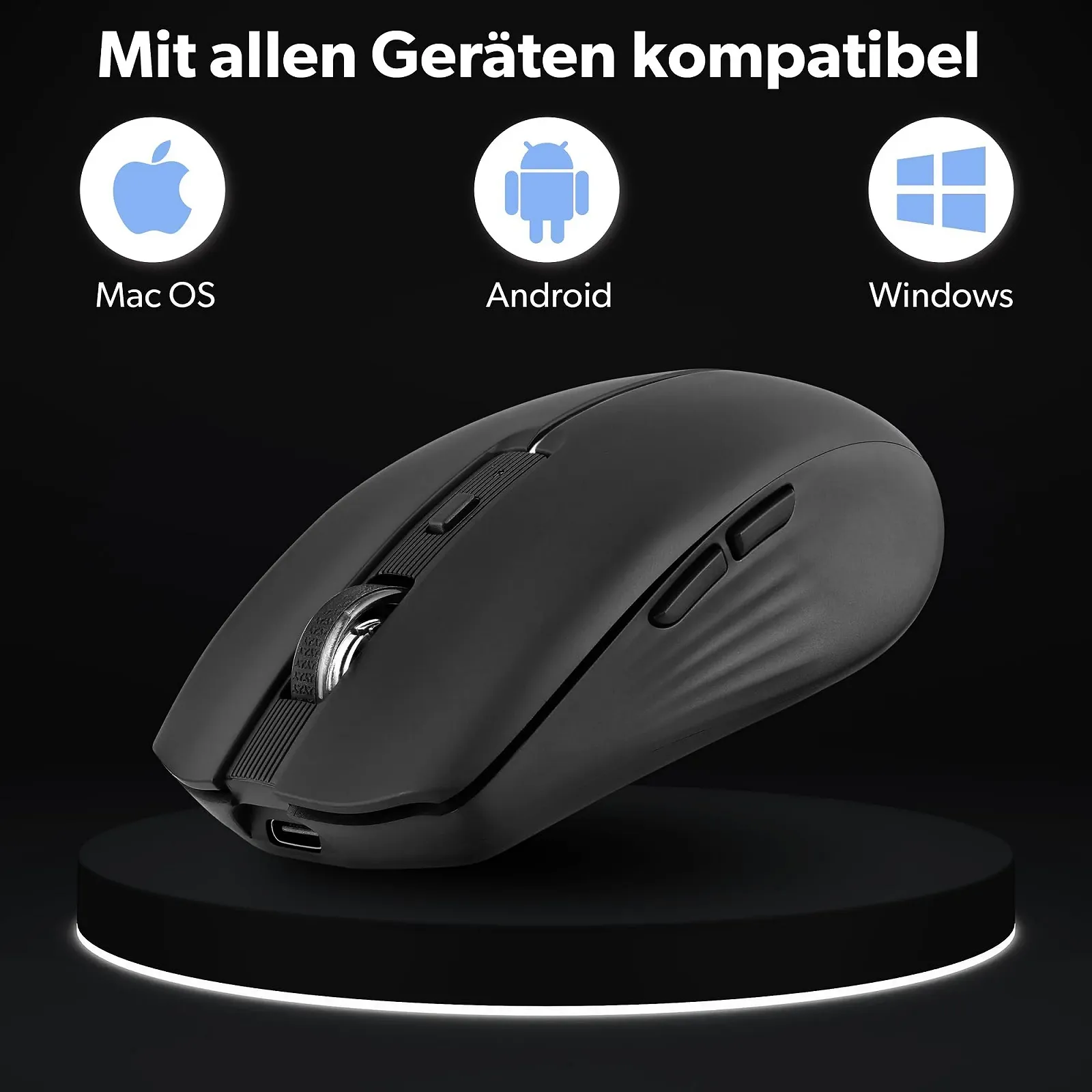 Мышь Беспроводная T'nB Dual Mode Bluetooth и USB-A, Перезаряжаемая, 1600 DPI, 6 Кнопок, Черный, фото №7