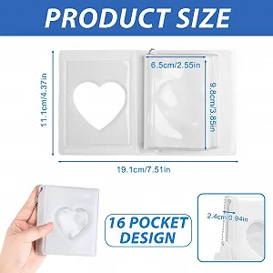 Альбом для фотокарточек Kpop, Альбом для фотокарточек, Дизайн Love Hollow, Белый Альбом для фотокарточек, Маленький Портативный Альбом для вырезок большой вместимости, Держатель для фотокарточек для коллекции фотокарточек synthetic.ua - Фото 1