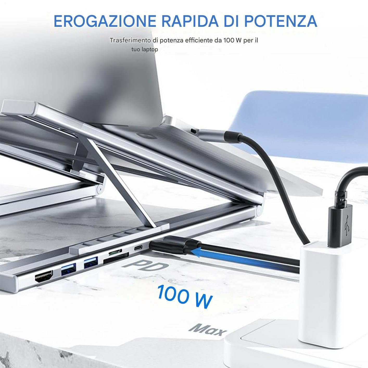 Подставка для охлаждения компьютера Компактная подставка Органайзер для почты | Вертикальная эргономичная алюминиевая подставка для монитора, фото №5