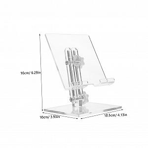 Держатель для мобильного телефона акриловый прозрачный Operitacx регулируемый многофункциональный настольный для офиса и дома synthetic.ua - Фото 1