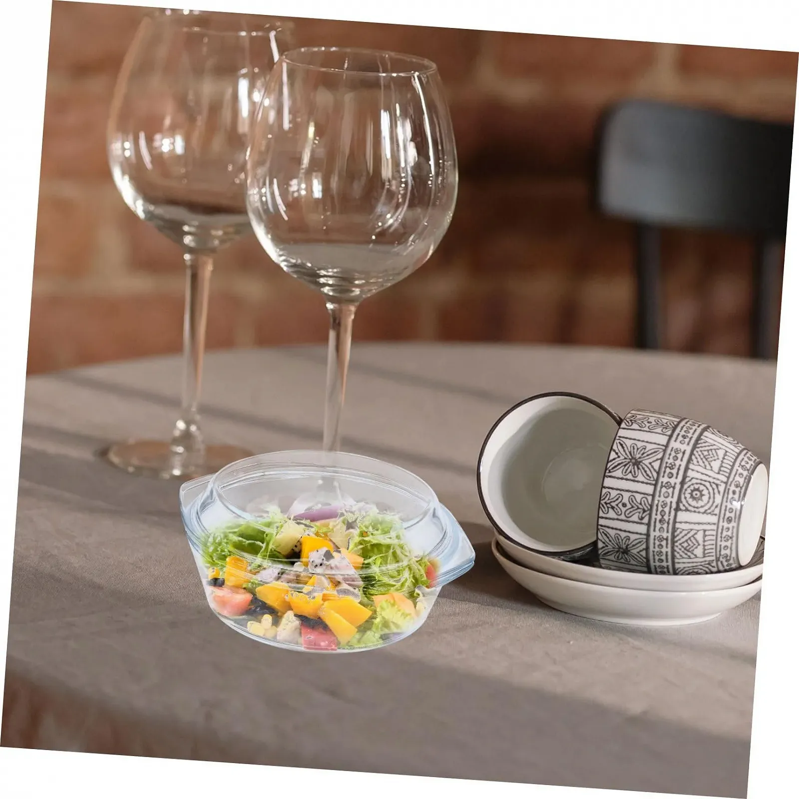 Форма для запікання Sosoport скляна з кришкою для мікрохвильової печі та духовки, фото №3