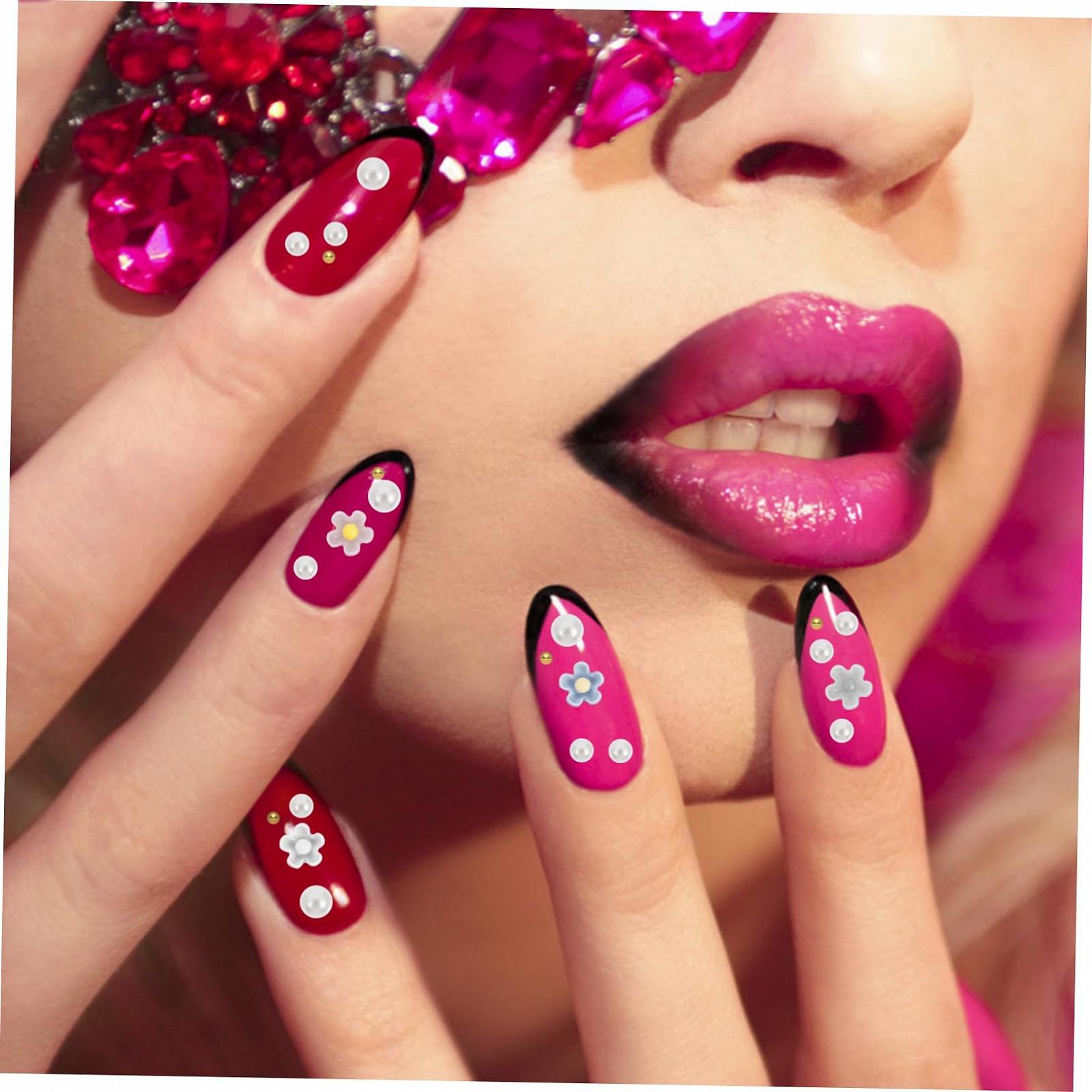 Украшения для ногтей FOMIYES, коробки, жемчуг для маникюра, подвески в виде цветов для ногтей, самодельные украшения для маникюра в виде цветов, искусственные украшения для ногтей, стальные шарики для ногтей, фото №4