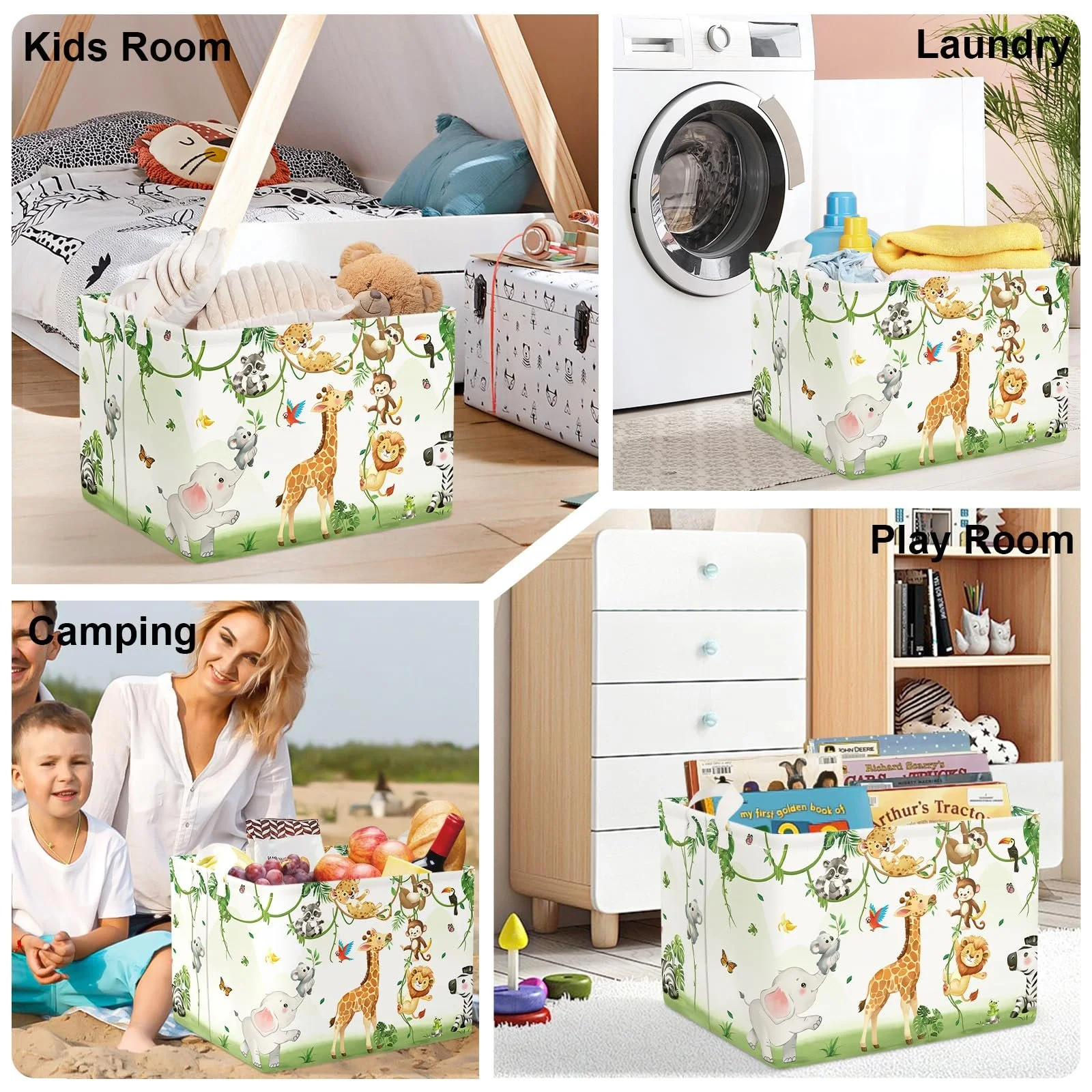 Корзина для игрушек Детская HUUMONSS Жираф Медведь для мальчиков девочек Слоны Большая, Белый 36 л, фото №7 Корзина для игрушек Детская HUUMONSS Жираф Медведь для мальчиков девочек Слоны Большая, Белый 36 л, фото №7