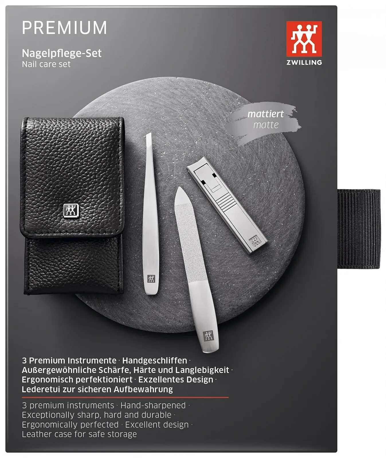 Набір для манікюру Zwilling Estuche De Bolsillo, шкіра, чорний, 3 шт, фото №5