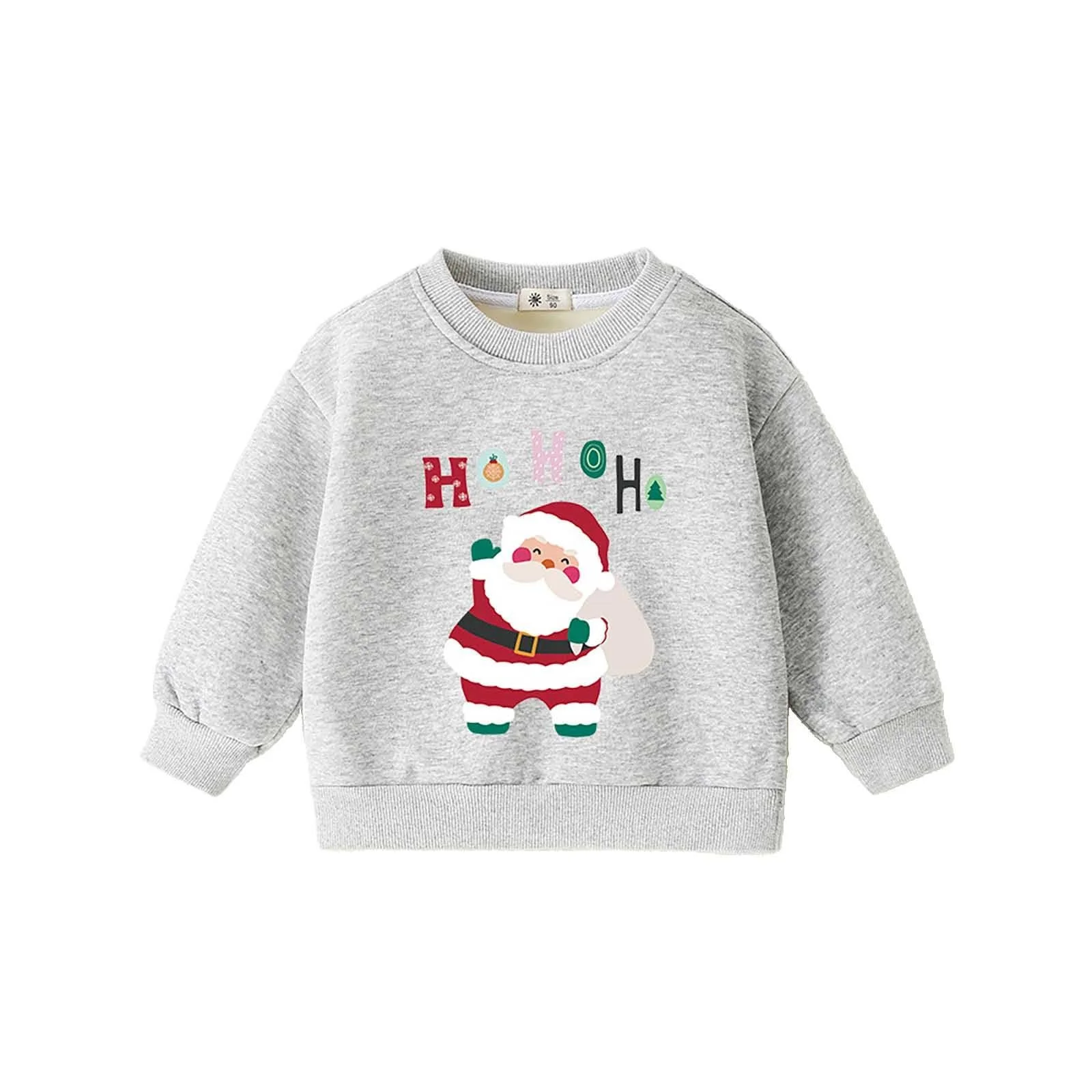 Толстовка для мальчиков - Детская флисовая толстовка с круглым вырезом, теплая, мягкая, повседневная кофта для мальчиков, уютный праздничный наряд, фото №1