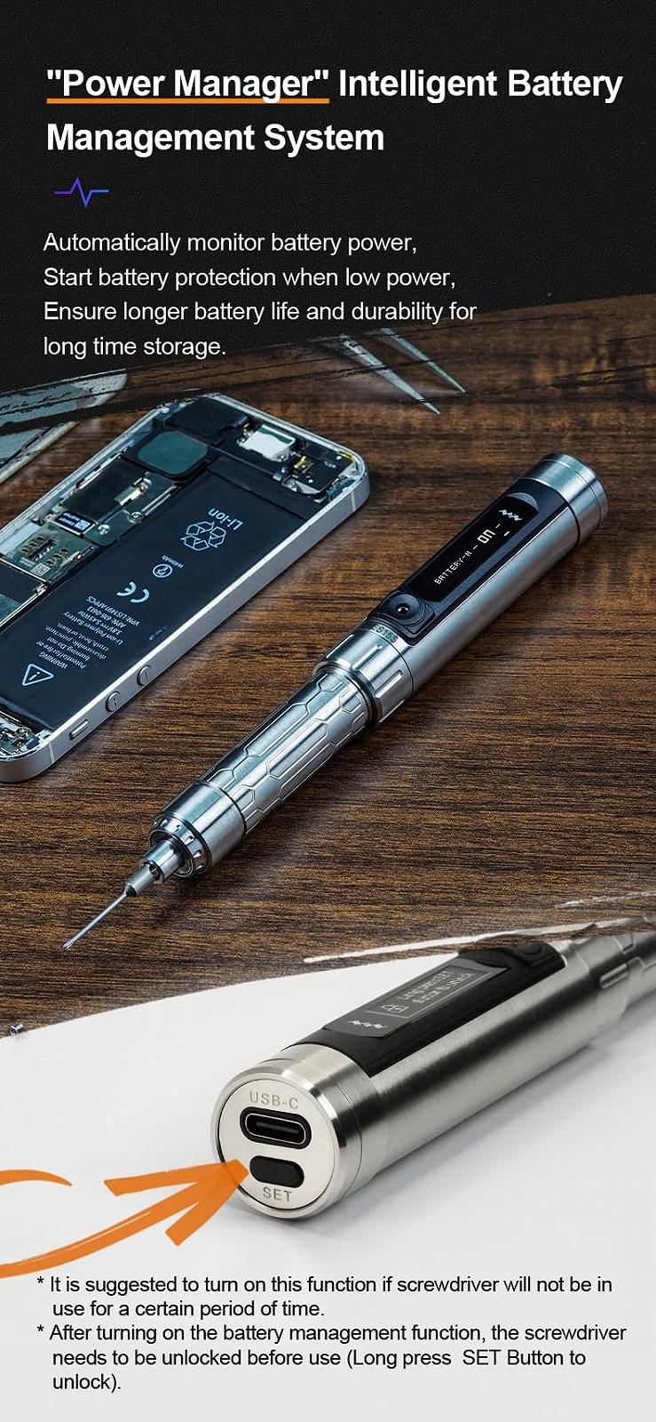 Викрутка MINIWARE ES15S Електрична Рухомий Контроль Зарядний Інструмент 24 Біти OLED Дисплей Перезаряджувана Батарея, фото №6 Викрутка MINIWARE ES15S Електрична Рухомий Контроль Зарядний Інструмент 24 Біти OLED Дисплей Перезаряджувана Батарея, фото №6