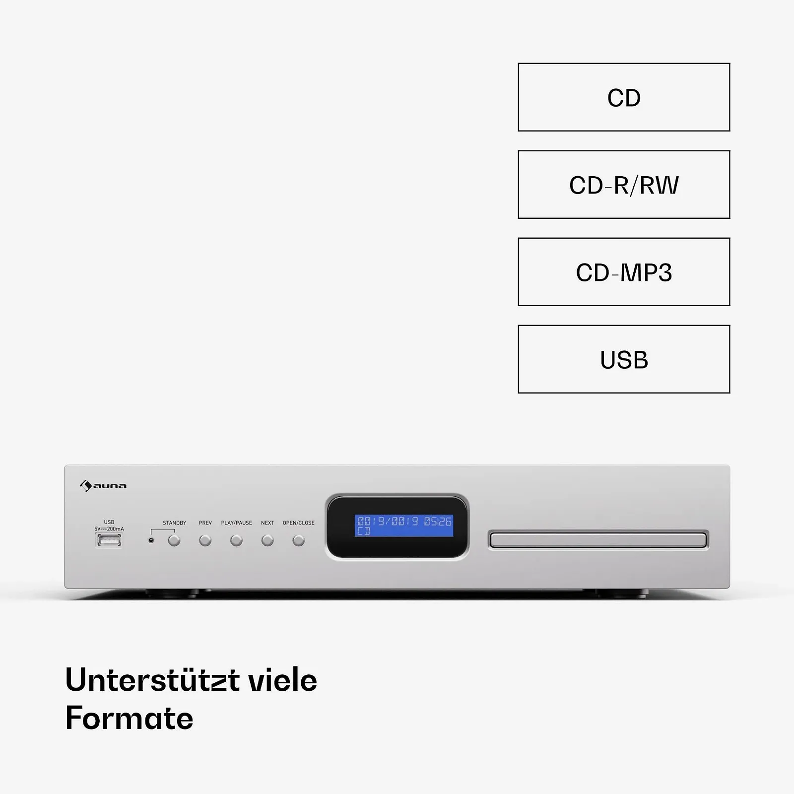CD-проигрыватель Auna Art22 HiFi Серебристый, фото №3